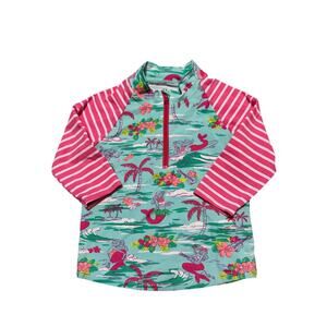 GIRLS HATLEY Tropical Mermaid swim shirt/Rash Guard, size girls 4